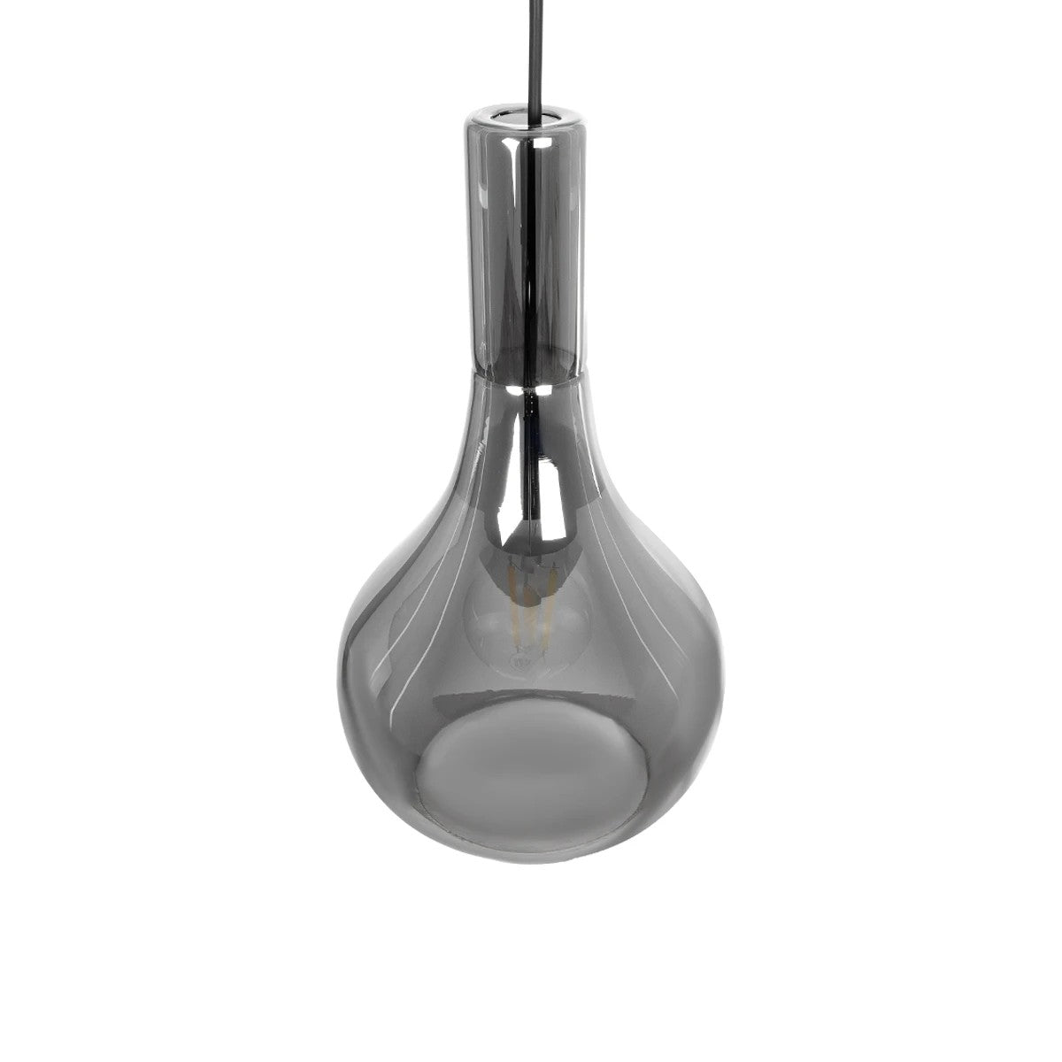 ΤΟΝΕ 206-0034 Μοντέρνο Κρεμαστό Φωτιστικό Οροφής με Ντουί 1 x E27 AC 220-240V IP20 - Μαύρο Φιμέ - Μ20 x Π20 x Υ36