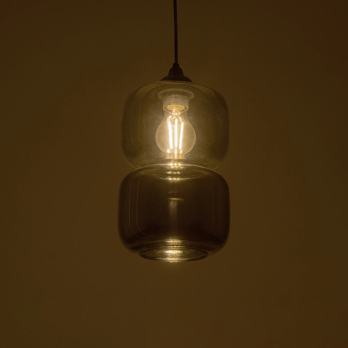 PIAGE 206-0036 Μοντέρνο Κρεμαστό Φωτιστικό Οροφής με Ντουί 1 x E27 AC 220-240V IP20 - Μαύρο Φιμέ - Μ18 x Π18 x Υ31