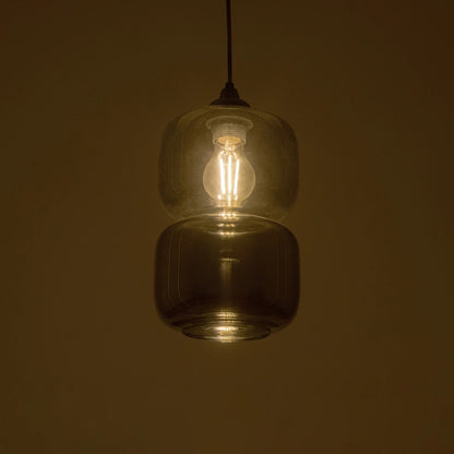 PIAGE 206-0036 Μοντέρνο Κρεμαστό Φωτιστικό Οροφής με Ντουί 1 x E27 AC 220-240V IP20 - Μαύρο Φιμέ - Μ18 x Π18 x Υ31