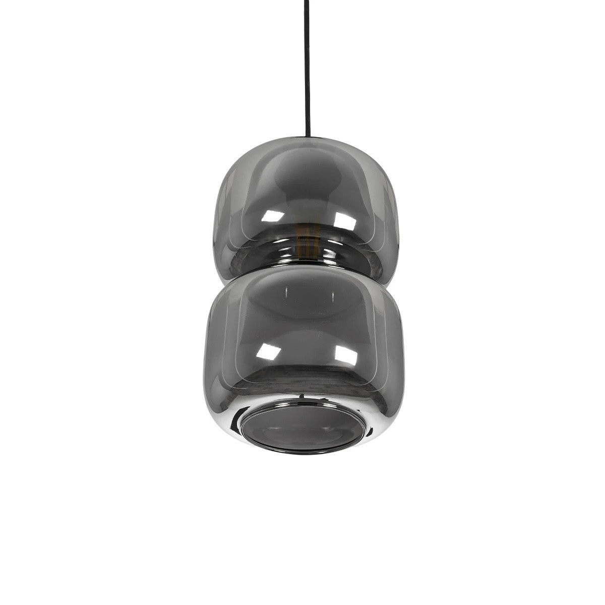 PIAGE 206-0036 Μοντέρνο Κρεμαστό Φωτιστικό Οροφής με Ντουί 1 x E27 AC 220-240V IP20 - Μαύρο Φιμέ - Μ18 x Π18 x Υ31