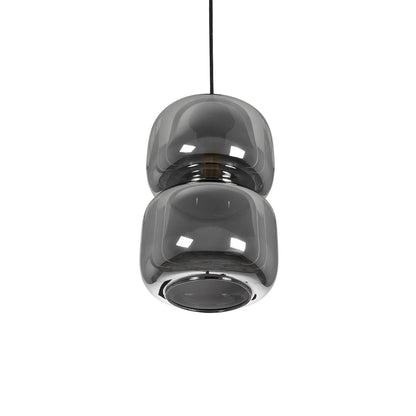 PIAGE 206-0036 Μοντέρνο Κρεμαστό Φωτιστικό Οροφής με Ντουί 1 x E27 AC 220-240V IP20 - Μαύρο Φιμέ - Μ18 x Π18 x Υ31