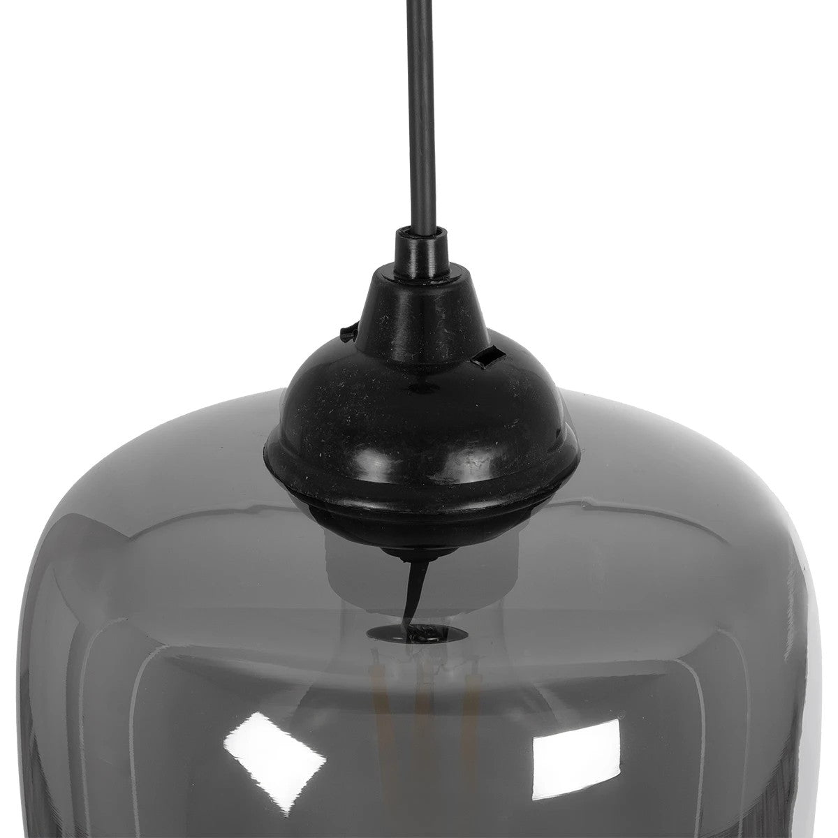 PIAGE 206-0036 Μοντέρνο Κρεμαστό Φωτιστικό Οροφής με Ντουί 1 x E27 AC 220-240V IP20 - Μαύρο Φιμέ - Μ18 x Π18 x Υ31