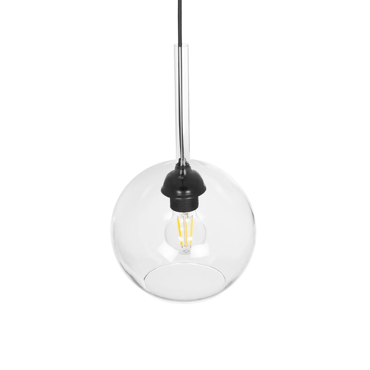 MPRALA 206-0038 Μοντέρνο Κρεμαστό Φωτιστικό Οροφής με Ντουί 1 x E27 AC 220-240V IP20 - Διάφανο - Μ20 x Π20 x Υ18