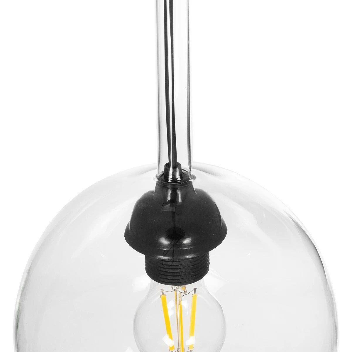 MPRALA 206-0038 Μοντέρνο Κρεμαστό Φωτιστικό Οροφής με Ντουί 1 x E27 AC 220-240V IP20 - Διάφανο - Μ20 x Π20 x Υ18