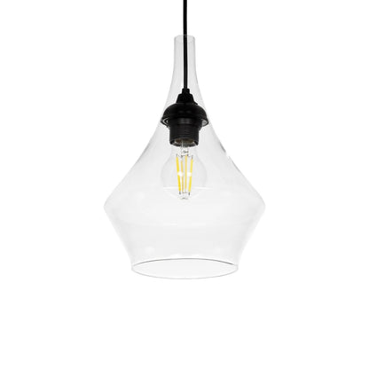 TORU 206-0042 Μοντέρνο Κρεμαστό Φωτιστικό Οροφής με Ντουί 1 x E27 AC 220-240V IP20 - Διάφανο - Μ20 x Π20 x Υ31