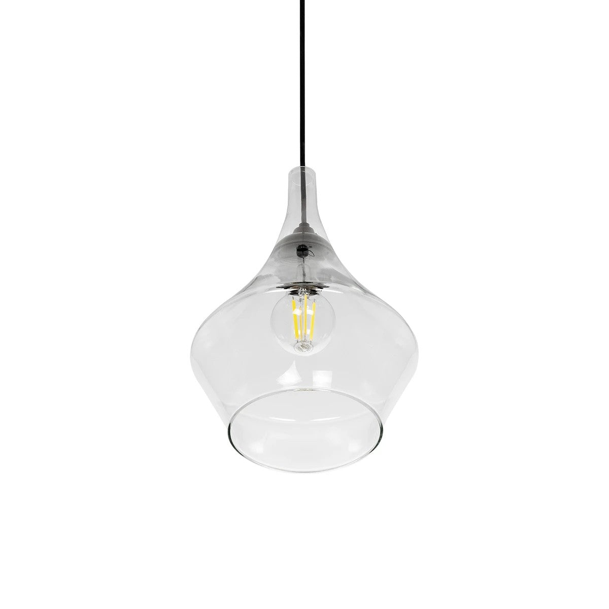 TORU 206-0042 Μοντέρνο Κρεμαστό Φωτιστικό Οροφής με Ντουί 1 x E27 AC 220-240V IP20 - Διάφανο - Μ20 x Π20 x Υ31