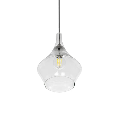 TORU 206-0042 Μοντέρνο Κρεμαστό Φωτιστικό Οροφής με Ντουί 1 x E27 AC 220-240V IP20 - Διάφανο - Μ20 x Π20 x Υ31