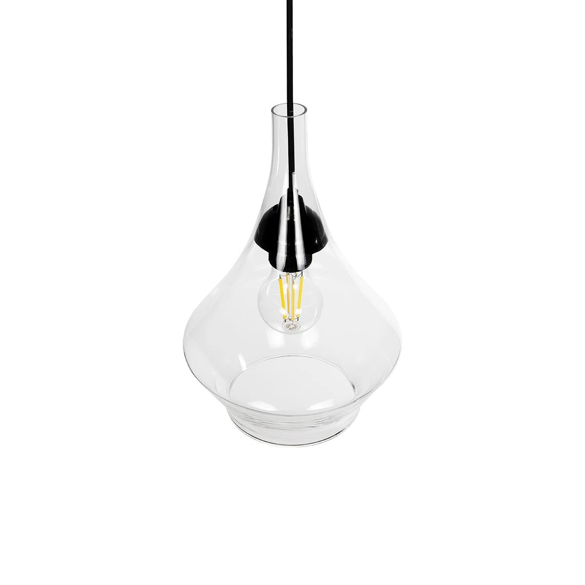 TORU 206-0042 Μοντέρνο Κρεμαστό Φωτιστικό Οροφής με Ντουί 1 x E27 AC 220-240V IP20 - Διάφανο - Μ20 x Π20 x Υ31