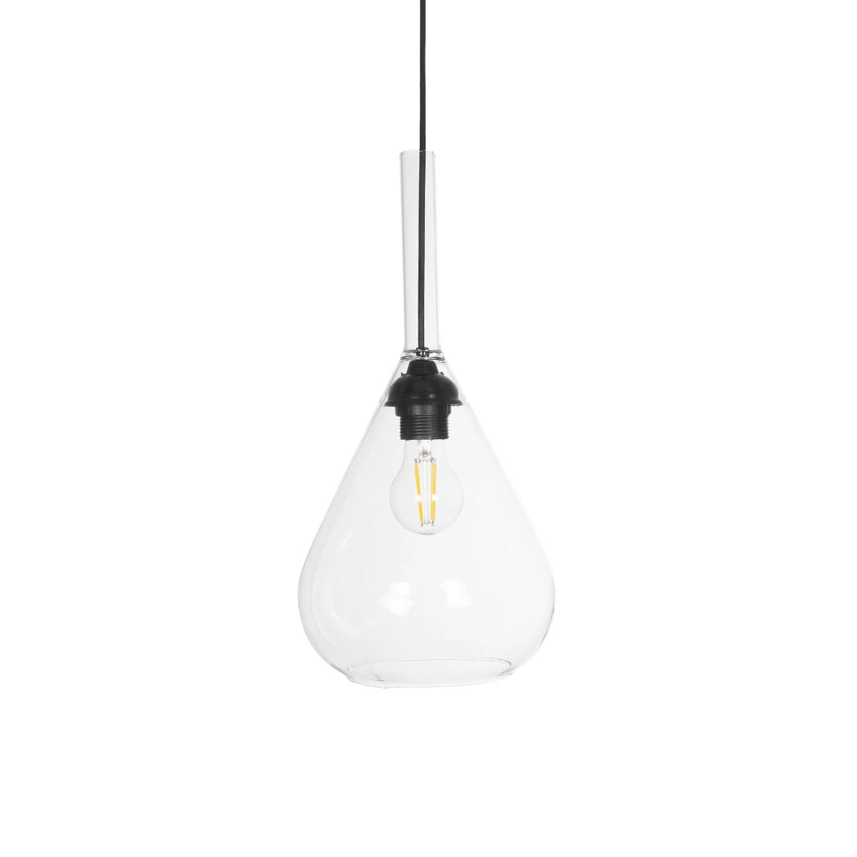 BALU 206-0043 Μοντέρνο Κρεμαστό Φωτιστικό Οροφής με Ντουί 1 x E27 AC 220-240V IP20 - Διάφανο - Μ20 x Π20 x Υ42