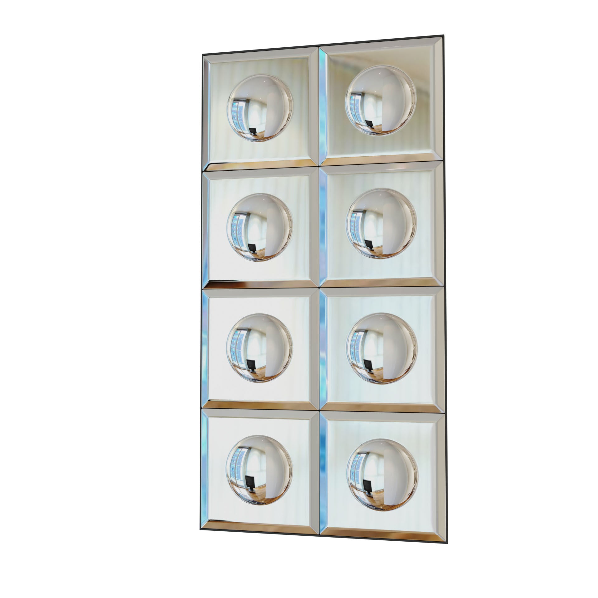 Καθρέφτης Τοίχου με Γεωμετρικά Σχέδια 40x80εκ