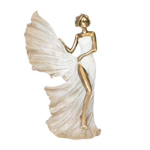 ΔΙΑΚΟΣΜΗΤΙΚΗ ΦΙΓΟΥΡΑ ΜΠΑΛΑΡΙΝΑ ΙΒΟΥΑΡ-ΜΠΕΖ-ΧΡΥΣΟ 16x9x26