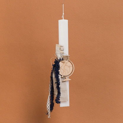 Λαμπάδα Στολισμένη Υδρόγειος Σφαίρα σε Συσκευασία Δώρου