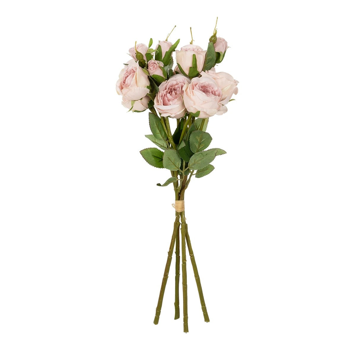 DUSTY PINK ROSE BOUQUET 21084 Τεχνητό Διακοσμητικό Μπουκέτο Τριαντάφυλλα Ανοιχτό Ροζ Y44cm