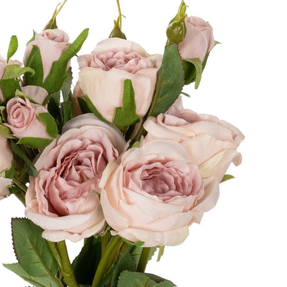 DUSTY PINK ROSE BOUQUET 21084 Τεχνητό Διακοσμητικό Μπουκέτο Τριαντάφυλλα Ανοιχτό Ροζ Y44cm