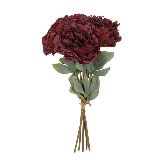 RED PEONY FLOWER BOUQUET 21086 Τεχνητό Διακοσμητικό Μπουκέτο Κόκκινο Παιώνιας Y43cm