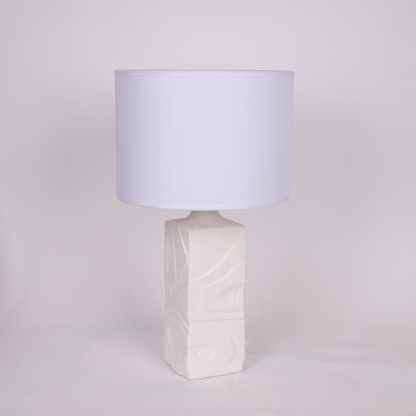 ΕΠΙΤΡΑΠΕΖΙΟ ΦΩΤΙΣΤΙΚΟ ΜΕ ΥΦΑΣΜΑΤΙΝΟ ΚΑΠΕΛΟ ΚΕΡΑΜΙΚΟ ΛΕΥΚΟ 28x46εκ