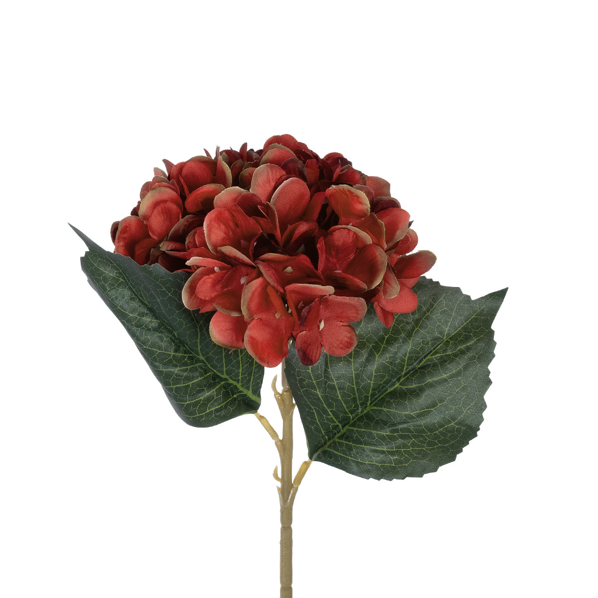 RED HYDRANGEA BRANCH 21174 Τεχνητό Διακοσμητικό Κλαδί Ορτανσίας Κόκκινο Y47cm