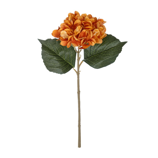 ORANGE HYDRANGEA BRANCH 21179 Τεχνητό Διακοσμητικό Κλαδί Ορτανσίας Πορτοκαλί Y47cm