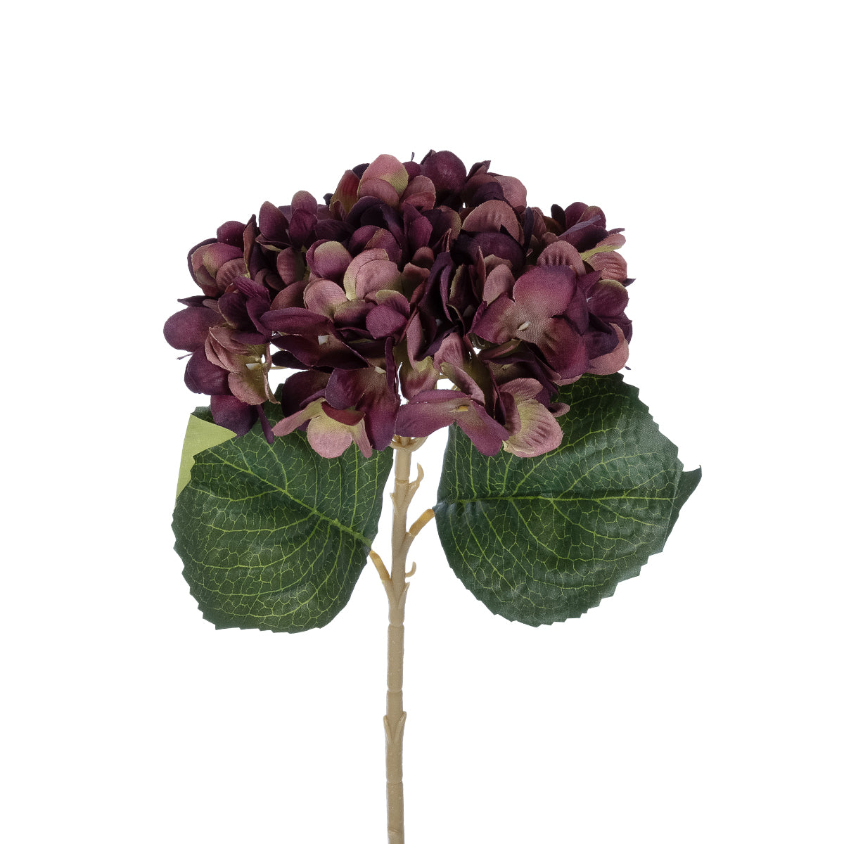 DARK RED HYDRANGEA BRANCH 21180 Τεχνητό Διακοσμητικό Κλαδί Ορτανσίας Βαθύ Κόκκινο Y47cm