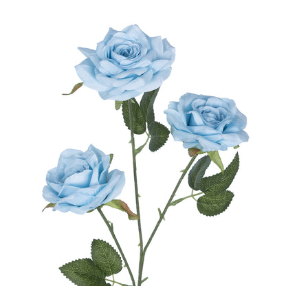 SKY BLUE CLIMBING ROSE BRANCH 21191 Τεχνητό Διακοσμητικό Κλαδί Τριαντάφυλλο Ξεθωριασμένο Γαλάζιο Y66cm