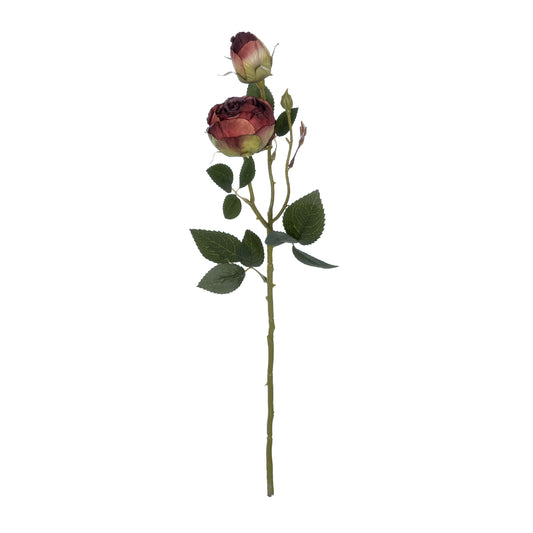 RED DAMASK CLIMBING ROSE BRANCH 21197 Τεχνητό Διακοσμητικό Κλαδί Τριαντάφυλλο Κόκκινο Y55cm