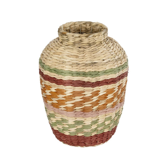 TORONTO 21224 Διακοσμητικό Πλεκτό Καλάθι - Κασπώ Γλάστρα - Flower Pot Μπεζ με Πολύχρομο Π25 x M25 x Υ32cm