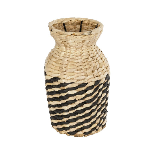 VERSALLES 21226 Διακοσμητικό Πλεκτό Καλάθι - Κασπώ Γλάστρα - Flower Pot Μπεζ με Μαύρο Π16 x M16 x Υ25cm