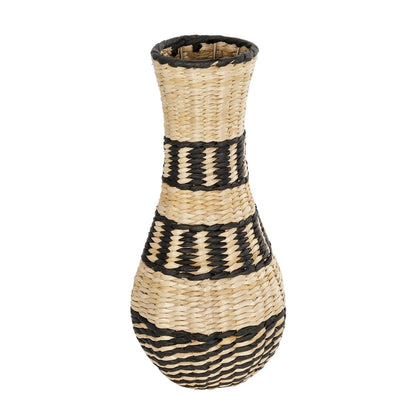 MONTMARTRE 21227 Διακοσμητικό Πλεκτό Καλάθι - Κασπώ Γλάστρα - Flower Pot Μπεζ με Μαύρο Π20 x M20 x Υ42cm