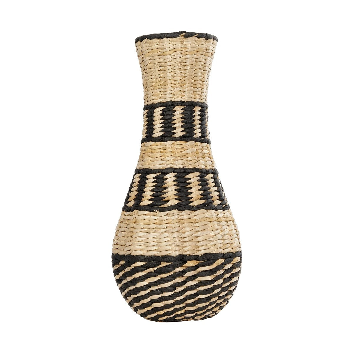 MONTMARTRE 21227 Διακοσμητικό Πλεκτό Καλάθι - Κασπώ Γλάστρα - Flower Pot Μπεζ με Μαύρο Π20 x M20 x Υ42cm