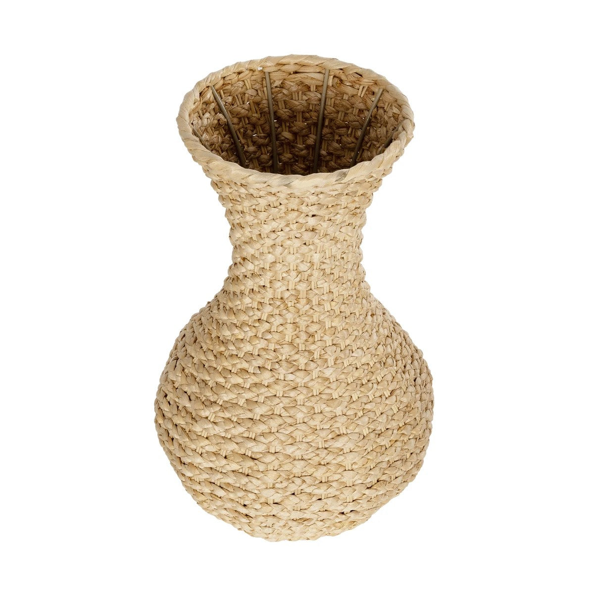 SANDIAGO 21234 Διακοσμητικό Πλεκτό Καλάθι - Κασπώ Γλάστρα - Flower Pot Μπεζ Π25 x M25 x x Υ40cm