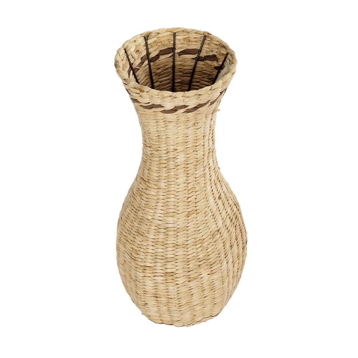 MONACO 21235 Διακοσμητικό Πλεκτό Καλάθι - Κασπώ Γλάστρα - Flower Pot Μπεζ Φ29cm x Υ60cm