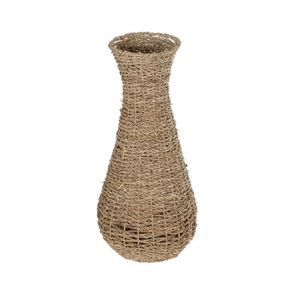 CALIFORNIA 21239 Διακοσμητικό Πλεκτό Καλάθι - Κασπώ Γλάστρα - Flower Pot Μπεζ Μ20 x Π20 x Υ43