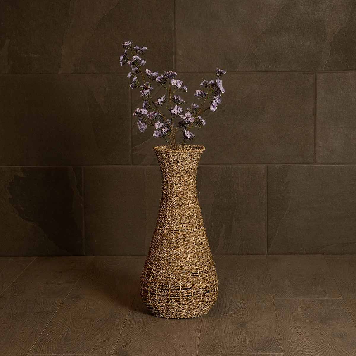 CALIFORNIA 21239 Διακοσμητικό Πλεκτό Καλάθι - Κασπώ Γλάστρα - Flower Pot Μπεζ Μ20 x Π20 x Υ43