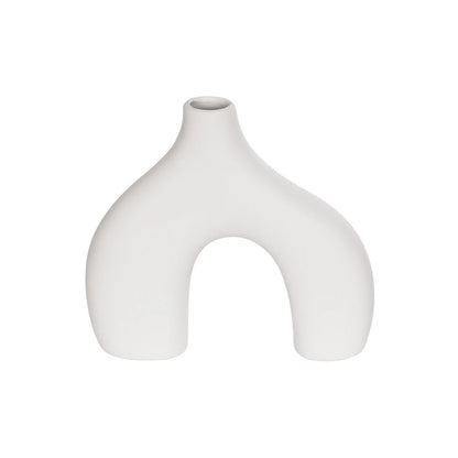 TOLEDO 21251 Διακοσμητικό Κεραμικό Βάζo Λευκό Π27 x Μ6 x Υ24 cm
