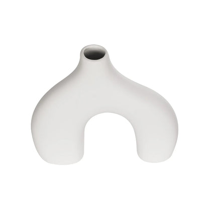 TOLEDO 21251 Διακοσμητικό Κεραμικό Βάζo Λευκό Π27 x Μ6 x Υ24 cm