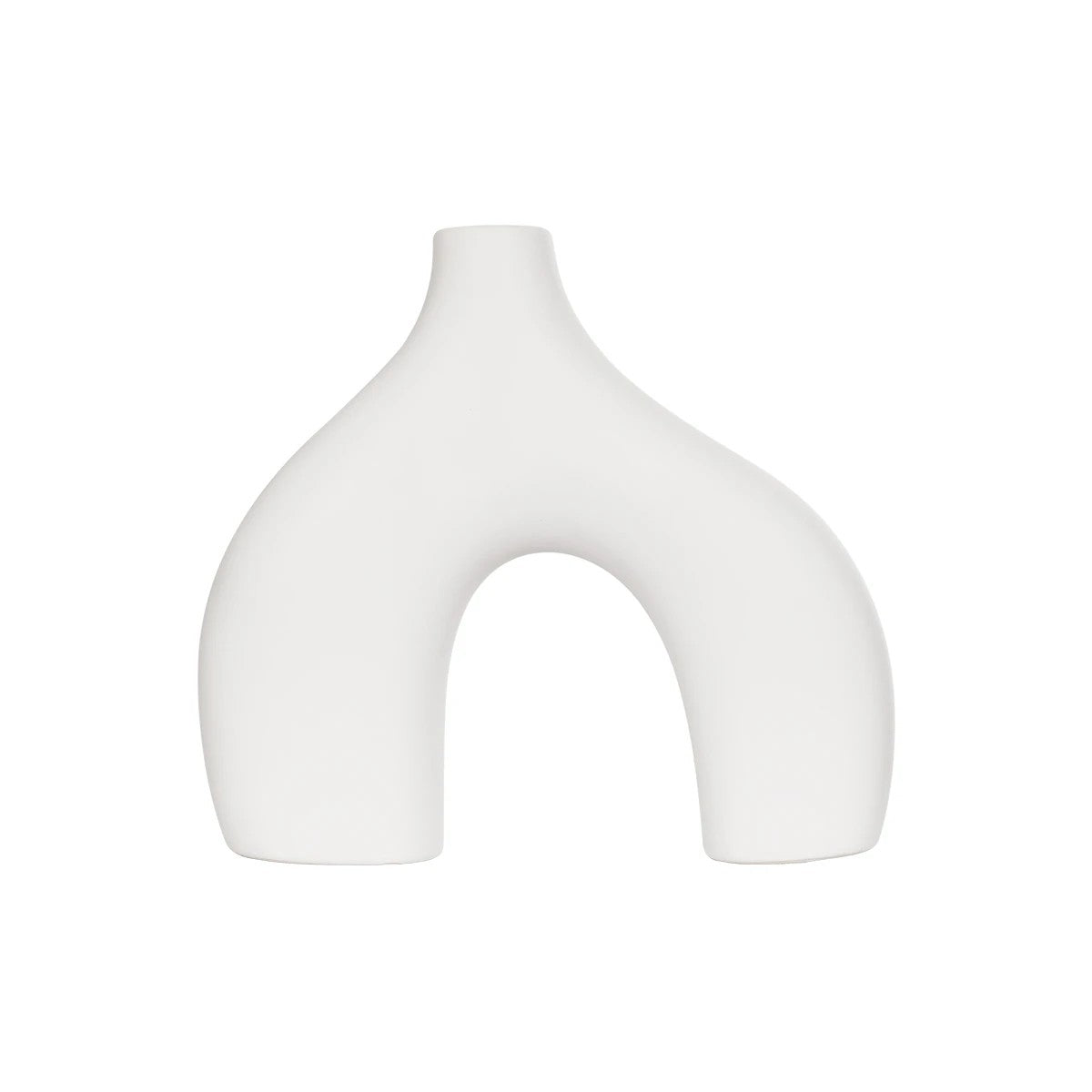 TOLEDO 21251 Διακοσμητικό Κεραμικό Βάζo Λευκό Π27 x Μ6 x Υ24 cm
