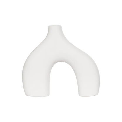 TOLEDO 21251 Διακοσμητικό Κεραμικό Βάζo Λευκό Π27 x Μ6 x Υ24 cm