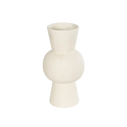 BANGKOK 21274 Διακοσμητικό Κεραμικό Βάζο Μπεζ Μ12.5 x Π12.5 x Υ23