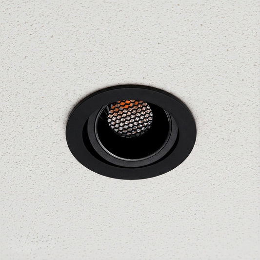 LEO KLV-101-0311 Χωνευτό Κινούμενο Φωτιστικό Downlight Σποτ με Honeycomb Anti-Glare Reflector LED 10W 1250lm 38° AC 220-240V IP20 Θερμό Λευκό 2700K - Bridgelux COB Chip & TÜV SÜD Driver - Μαύρο Ματ - Μ8.5 x Π8.5 x Υ6.6 / Q7.5