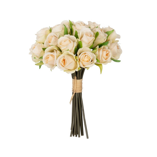 CHAMPAGNE ROSE BOUQUET 21305 Τεχνητό Διακοσμητικό Μπουκέτο Τριαντάφυλλα Ροζ Y24cm