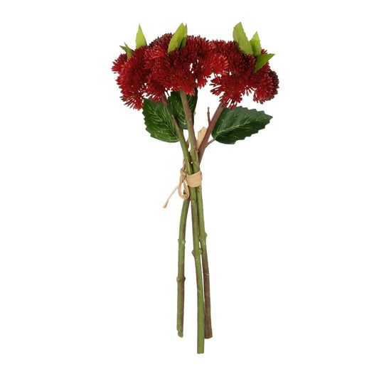 RED SEDUM BOUQUET 21349 Τεχνητό Διακοσμητικό Μπουκέτο Κόκκινο Σέδο Y30cm