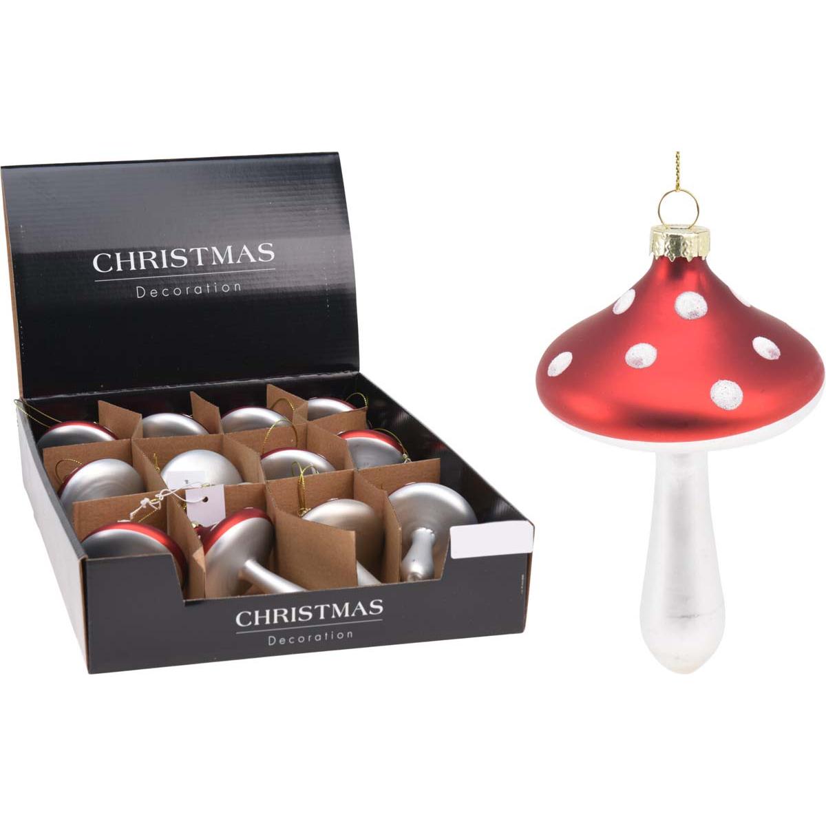 Στολίδι Μανιτάρι από Γυαλί 6x11εκ