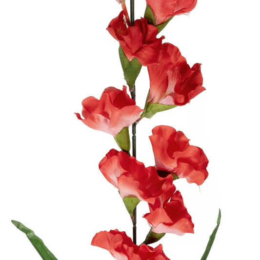 RED GLADIOLUS FLOWER BRANCH 21396 Τεχνητό Διακοσμητικό Κλαδί Γλαδιόλα Y116cm