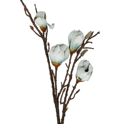 LIGHT BLUE MAGNOLIA BRANCH 21420 Τεχνητό Διακοσμητικό Κλαδί Μπλε Μανόλια Y105εκ