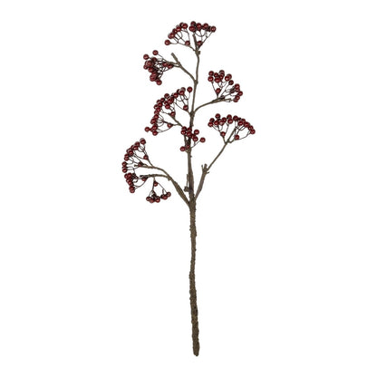 RED HOLLY BERRIES FRUIT BRANCH 21427 Τεχνητό Διακοσμητικό Κλαδί Κόκκινο Γκί Y86cm