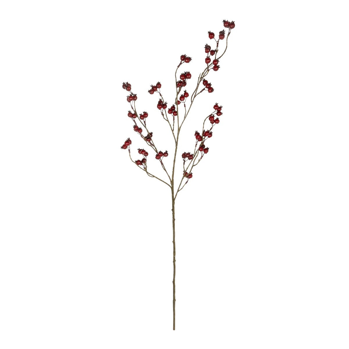 RED HOLLY BERRIES FRUIT BRANCH 21428 Τεχνητό Διακοσμητικό Κλαδί Κόκκινο Γκί Y102cm