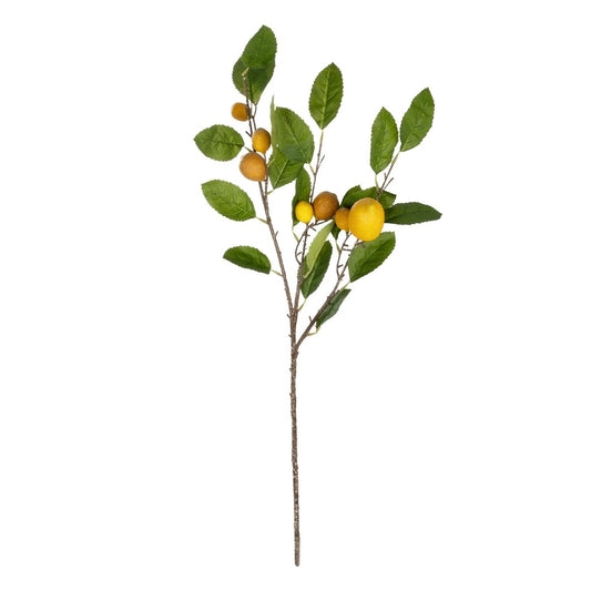 YELLOW LEMON FRUIT BRANCH 21437 Τεχνητό Διακοσμητικό Κίτρινο Κλαδί Πορτακαλιά Y80cm