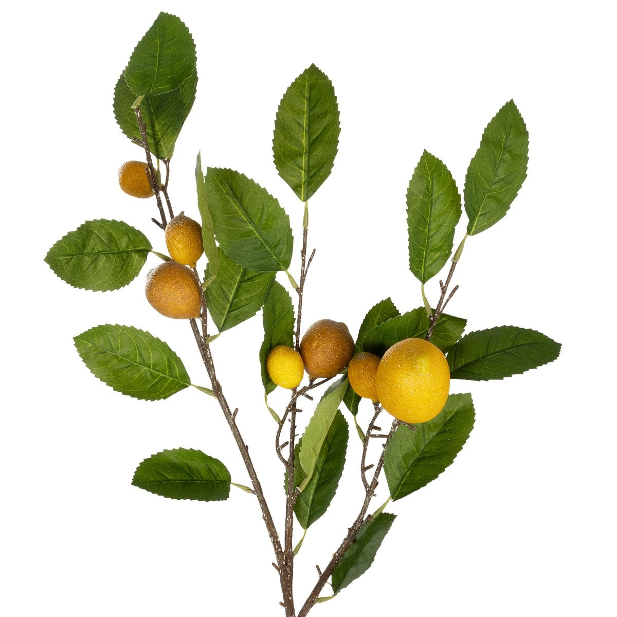 YELLOW LEMON FRUIT BRANCH 21437 Τεχνητό Διακοσμητικό Κίτρινο Κλαδί Πορτακαλιά Y80cm