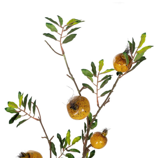 YELLOW POMEGRANATE FRUIT BRANCH 21445 Τεχνητό Διακοσμητικό Κίτρινη Κλαδί Ροδιά Y85cm