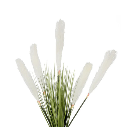 WHITE PAMPAS GRASS BRANCH 21485 Τεχνητό Διακοσμητικό Κλαδί Λευκό Πάμπας Y88cm